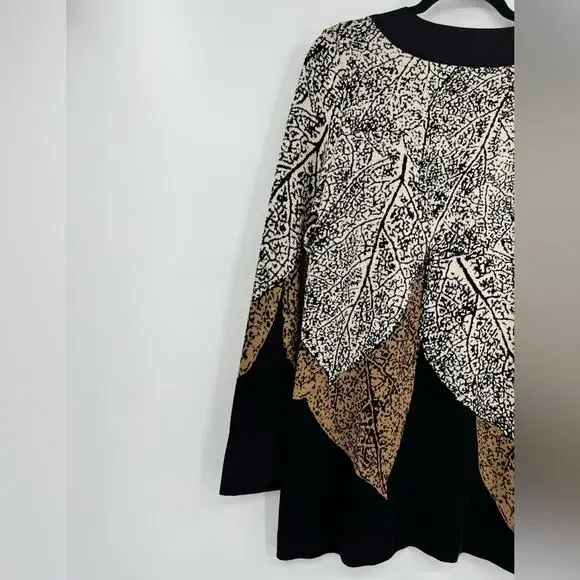 Nic + Zoe Santana Cardigan Sweater Jacket Leafs Metal Clasp Printed Size Medium - Picture 6 of 11